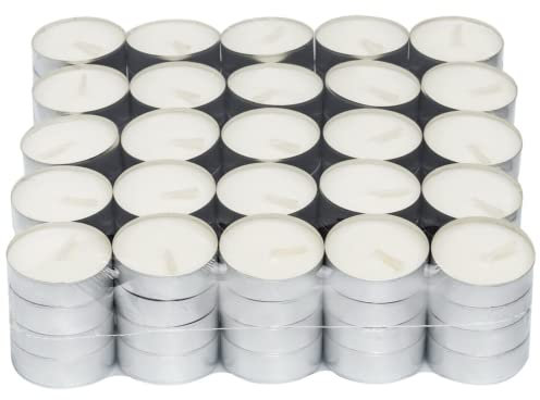 RKK Teelichter, unparfümiert, weiß, 500/1000 Stück, 4 Stunden, 38 mm Brenndauer, ideal auch für Gastronomie, Dekoration, festliche Kerzen, Teelichter 1000