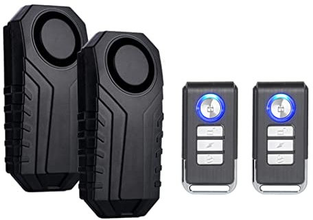 Mengshen 2 Set Sensore Di Movimento A Vibrazione Di Sicurezza Per Allarme Antifurto Per Bicicletta Senza Fili Con Telecomando Per Scooter Per Moto E Scooter 113Db IP55 Impermeabile