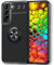 Kaliroo Cover Noir avec Anneau Compatible avec Samsung Galaxy S22 Plus Coque, 360-Degrés Bague Rotatif, Kickstand Case Mat Silicone Anti-Dérapant Anti-Choc Housse de Protection Soft, Couleur:Noir