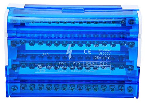 Morsettiera di distribuzione Morsettiera di distribuzione Morsettiera Din Rail 415 Morsettiera a binario Scatola di derivazione per cavi Monofase a 4 livelli con coperchio antipolvere trasparente