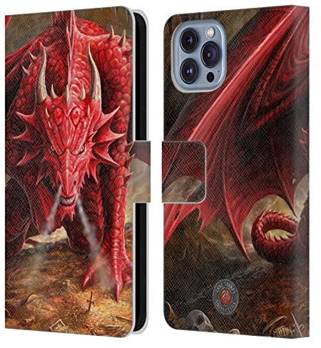 Head Case Designs Officially Licensed Anne Stokes Lair Dragons Leather Wallet Case Compatible With Apple iPhone 14