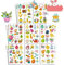 KEELYY 12 Stück Aufkleber Ostern, Ostersticker Kinder Aufkleber Osterdeko, Sticker Hasen Eier Küken Blumen Frosch Biene zum Ostern und Frühling