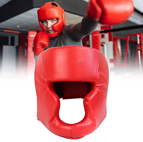 ulapithi Casque De Boxe MMA Entraînement pour Enfant Adulte, Casque Boxe Absorbe Parfaitement Les Chocs – Casque Boxe Pro Intégral, Chocs Visage Oreille Protecteur Tête Garde Casque Rouge