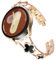KADES Compatible avec Samsung Galaxy Watch Bracelet Femme, 20mm Bracelet à Maillons Diamant Pailleté pour Galaxy Watch 7/6/5/4 40mm 44mm, Galaxy Watch FE (2024), Galaxy Watch Active 2,Or rose/Noir