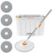 Foribyw Spin Mop Bucket Set Round Self Wash Microfiber Mop with 4 Mop Head Hand-Free Rotatable Floor Mop with Self Separation Dirty and Clean Water System for Hardwood Laminate Tile