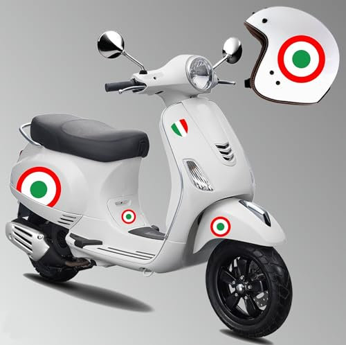 Kit grafica 10 adesivi completi bandiera italia tricolore coccarda compatibile con PIAGGIO VESPA GTV GTS P150 primavera sprint cod.2125