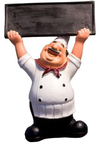 OUNONA Kochfigur Aus Robustem Harz Mit Handgehaltener Tafeltafel Küchen Und Tischdekoration Für Gastronomie Und Zuhause