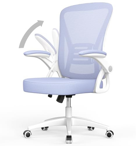 naspaluro Chaise Bureau avec Accoudoir Réglable, Fauteuil Ergonomique en Maille Respirante avec Soutien Lombaire, Dossier Inclinable et Hauteur Réglable, Roulette Pivotant à 360°, Pourpre