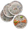 MamboCat Alcazar Lot de 4 assiettes à pizza I Ø 33 cm I pour 4 personnes I Grandes assiettes à pizza en porcelaine avec aspect carrelage méditerranéen I pour pizzas ou pour servir I Assiette de