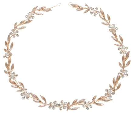 AOEVUIR 1 pcs Haarschmuck für Hochzeiten Braut Haarschmuck Haarbänder für Frauen Vintage Tiara für Bräute Braut Accessoires Haar Kommunion Haarschmuck mit Blättern und Kristallen für Frauen Mädchen