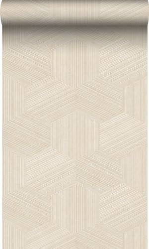 Origin papier peint graphique 3D beige clair 50 x 900 cm Wallcoverings
