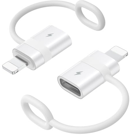 MoKo Adattatore da USB C a Lightning con Ricarica Veloce PD 36W, Adattatore da USB-C Femmina a Lightning Maschio per iPhone 14/13/12/11/iPad/iPod/AirPods, non per audio/OTG, Bianco