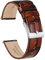 Ayadoo 18mm Uhrenarmband aus Leder mit Alligatorprägung, Echte Lederbänder, Goldbraun