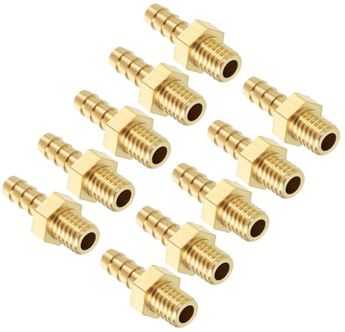 Kozelo Lot de 10 raccords en laiton pour tuyau d'arrosage 4 mm vers raccords mâles M6 x 1 pour machines domestiques, baignoires de massage et systèmes d'irrigation