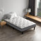 DEWINNER Ensemble Matelas et Sommier 90x190cm,Matelas à Ressorts ensachés et Robuste Cadre de lit en Fer avec 6 Pieds, Lit Complet, épaisseur 18cm,Haute résilience et Respirant