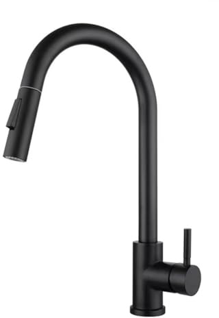 Rubinetto Cucina Con Sensore Touch Rubinetto Lavello Con Doccetta Estraibile, 2 Modalità, Girevole A 360 ° Monocomando Acciaio Inossidabile Miscelatore Cucina, Rubinetto Lavello Cucina, Nero