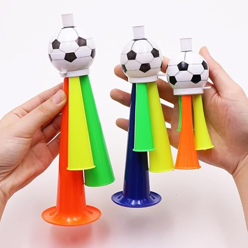OHAANYY 3 Vuvuzela - 3 storl. (S/M/L) m/repsnöre - Högkval. plast fr 14+ - VM/arenor/sport