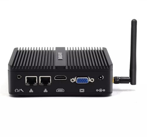 BASOARO PC Industriel Mini PC sans Ventilateur J5005, 8GB RAM 128GB SSD, Gigabit Ethernet, Double écran HD VGA, 2 RS232 COM, WiFi Dual Band, BT, Mini Ordinateur Win 11 Pro