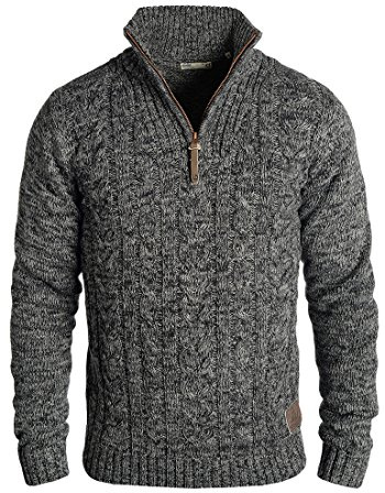 !Solid SDPankraz Herren Strickpullover Troyer, S, Black (9000)