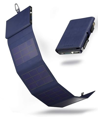 Sunslice I Photon Solar Power Bank mit SunPower Technologie, Handy Ladegerät im Taschenformat, ideal beim Camping oder Wandern, Mobile Solar Charger kompatibel mit Allen Smartphone-Marken, Teal