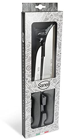 Sanelli Linea Skin Confezione coltelli Professionali Macellaio 2 pz, Acciaio Inox