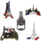 Juvale Kühlschrankmagnete Paris, Souvenir, 5 Stück