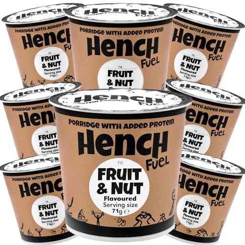 Fruit & Nut - Protein Porridge, Hench Fuel, High Protein, 20g of Protein, Porridge Pot, Instant Oats, Low Sugar, Real Fruits, Breakfast Pot