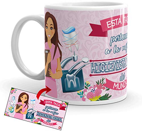 Kembilove Taza de Café de la Mejor Higienista Dental del Mundo – Taza de Desayuno para la Oficina – Taza de Café y Té para Profesionales – Taza de Cerámica Impresa – Tazas para Higienistas dentales
