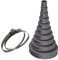 WITTKOWARE 110mm Stufen-Dichtungsmanschette für 1 Kabel/Rohr 16-90mm, EPDM, mit 2x Edelstahlschellen