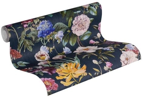 A.S. Création Jette Vliestapete Tapete tropisch floral natürlich 10,05 m x 0,53 m blau grün rot Made in Germany 373364 37336-4