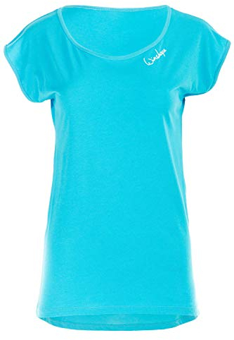 Winshape Damen Ultra leichtes Modal-Kurzarmshirt mit abgerundetem Saum MCT013, All-Fit Style, Fitness Freizeit Sport Yoga Workout, Sky-Blue, M