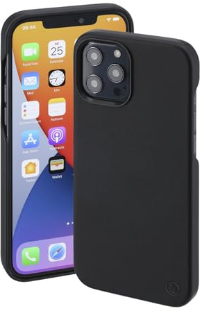 Hama Hülle für Apple iPhone 12 Pro Max kompatibel mit MagSafe (Magnetische Hülle für induktives Laden, Handyhülle schützt vor Stößen, Kratzern und Schmutz, Elegantes Case aus Kunstleder) schwarz
