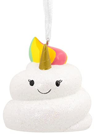 Hallmark Glitzerndes Einhorn Regenbogen Wirbel Weihnachten Ornament (0001HAJ1683)