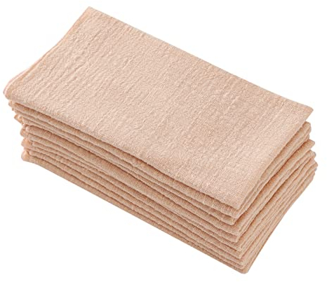 Stoffservietten, 10 Stück, Gaze-Servietten, 100 % natürliche, weiche Baumwolle, waschbare Servietten, ideal für Hochzeiten, Dinnerpartys, Familienalltag, 40 x 40 cm, Blush Pink