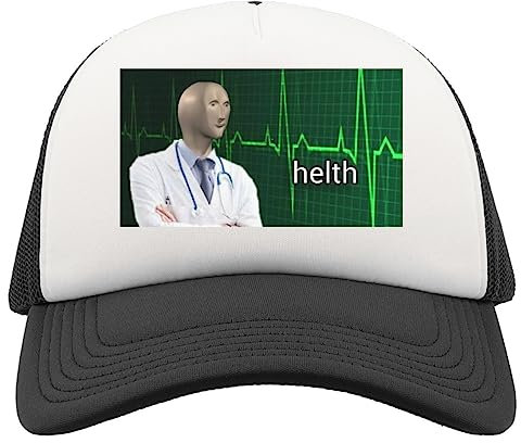 Funny Meme Helth Health Half Mesh Trucker Cap Baseball Hut Snapback Schwarz
