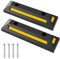 COSTWAY Ferma Ruota per Veicoli da Garage, Set di Fermaruote in Gomma per Parcheggi, con Strisce Riflettenti, per Uso Interno ed Esterno, 54,5 x 16 x 9 cm