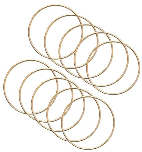 BIHAIT Traumfänger Metallringe-10cm Goldener Makramee & Drahtring für DIY Basteln, Kranz, Wanddeko, Festival & Party Dekoration (10 Stück)