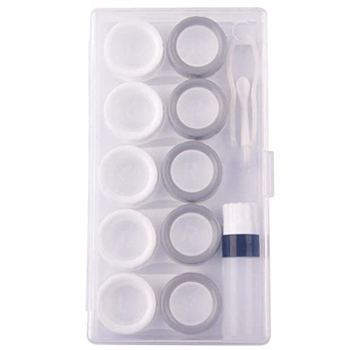 Generic 5 Pairs Contact Lens Case Eye Contact Lens Box Women Travel Contact Lenses Case Soak Container Lenses Box for Beauty Pupil