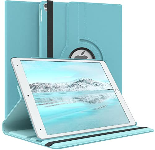 EAZY CASE - Funda para iPad Pro 10,5 Protectora Tablet Smart Cover Soporte Giratorio Estuche Plegable 360° rotativo con función Atril Cuero sintético Azul