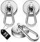 NOBEFY 3 Pack Strong Magnetic Hooks with Carabiner, 100 LBS Heavy Duty Neodymium Magnets, Magnet Hooks with Swivel for Kitchen, Bathroom, Cabinets, Office, Garage, Gym, Indoor, Outdoor