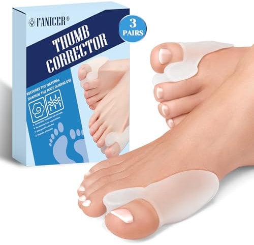 6 Pièces Correcteur Hallux Valgus en Silicone, Séparateurs d'Orteils Transparent, Détente du Gros Orteil, Écarteur Orteil pour Soulager la Douleur, Soulager la Douleur, Redresser les Orteils, Unisexe