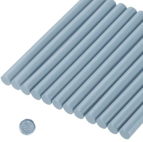 sourcing map 12 Pcs Dark Blue Cylinder Sealing Wax Stick Glue Gun Wax Seal Rod Craft Adhesive Waxing for Letter Seal Wax Stamp,Wedding Invitations, Packaging Decoration