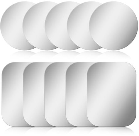 GEEHUA 10 Stück Metallplättchen Selbstklebend, Magnet Für Handy, Universell Kompatibel, Silber, 48 Gramm, 10x15x1 cm, Edelstahl, Auto & Smartphone Halterung