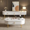 FocusOnHome Leichte Luxus-TV-Schrank-Couchtisch-Kombination, Wohnzimmer-Kombination, mit Schubladen, abgerundete Ecken