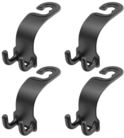LOORGVEL 4pcs Car Seat Hooks ABS Headrest Hangers for Storage