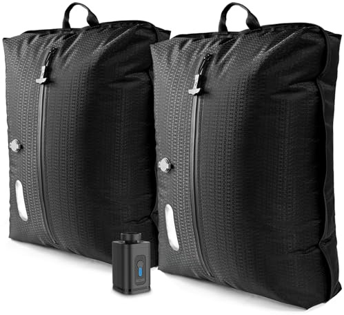 Valise Sous Vide avec Pompe, Réutilisable Révolutionnaire Sac Compression Voyage, Double Couche Sac de Voyage Sous Vide avec étanchéité IP67 (2 Pièce + Pompe)