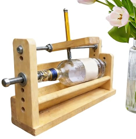 Kit coupe-bouteilles en verre, machine de découpe de précision - Outil de coupe de verre pour bouteilles rondes, pour travaux manuels et encadrement de bière, liqueur et champagne pour amant