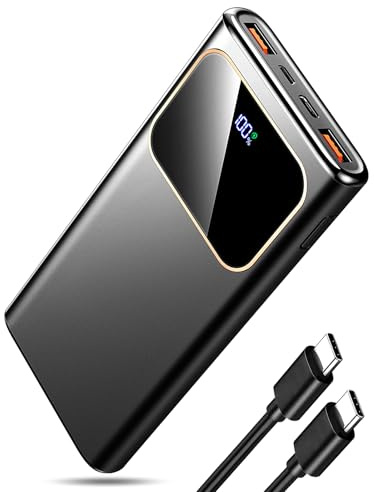 2026 Batterie Externe, 10000mAh 22.5W Power Bank, Batterie Portable USB C Input & Output PD3.0 QC4.0,Charge Rapide Powerbank à Affichage LED pour iPhone Samsung et Autres téléphone, Noir