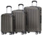 BEIBYE Hartschalen-Koffer Trolley Rollkoffer Reisekoffer Handgepäck 4 Rollen (M-L-XL-Set) (Coffee, Set)