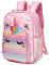 VASCHY Leichter Rucksack für Jungen und Mädchen, 11,5 l, wasserabweisend, mit reflektierendem Brustgurt, elastische Flaschentaschen, Kindergarten, Einhorn mit Pailletten, Taille unique, Daypack
